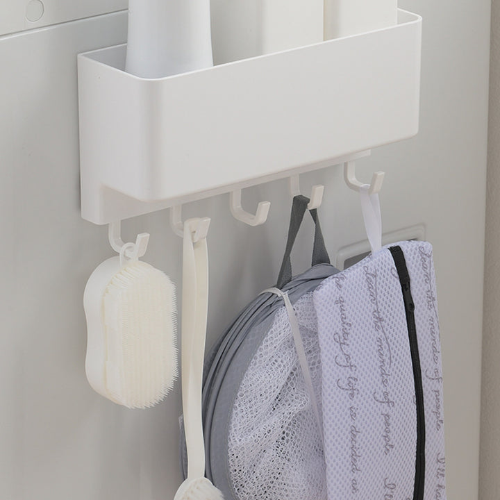 ランドリー収納マグネットタイプ液体洗剤用ラックフック付マグ・ピット