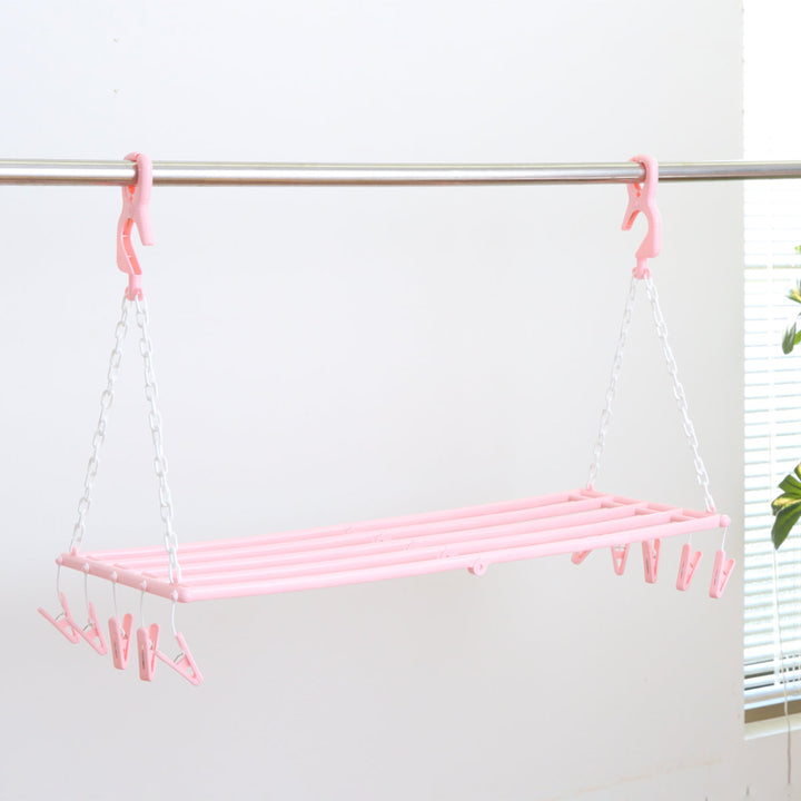 バスタオルハンガー5枚掛けピンチ10個付