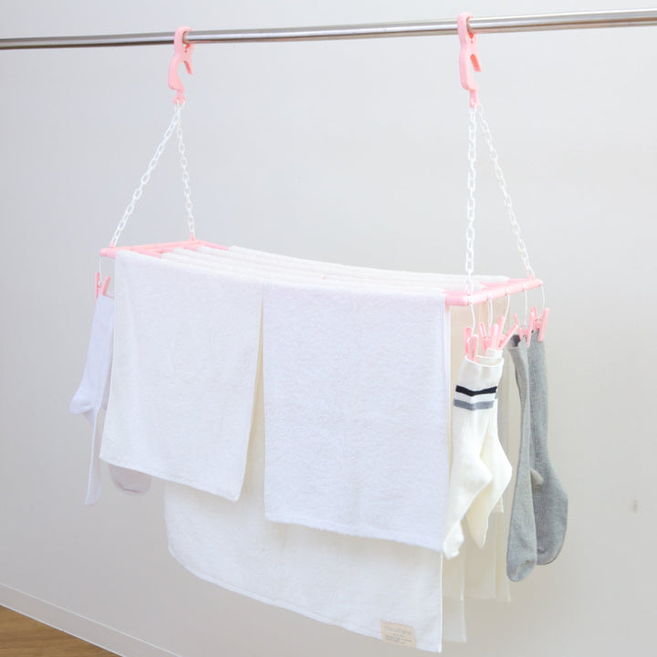 バスタオルハンガー5枚掛けピンチ10個付