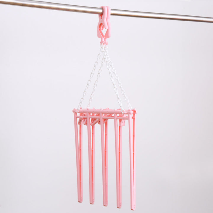 バスタオルハンガー5枚掛けピンチ10個付