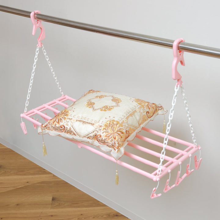 バスタオルハンガー5枚掛けピンチ10個付