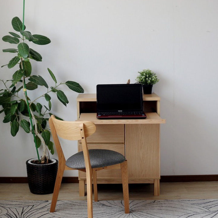 サイドボード幅70cmテーブル付背面化粧フルスライドレール完成品