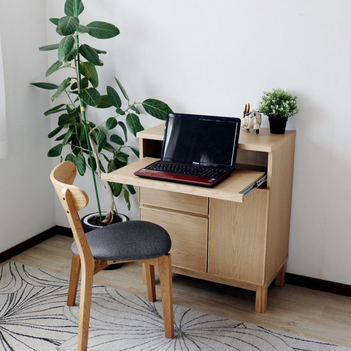 サイドボード幅70cmテーブル付背面化粧フルスライドレール完成品