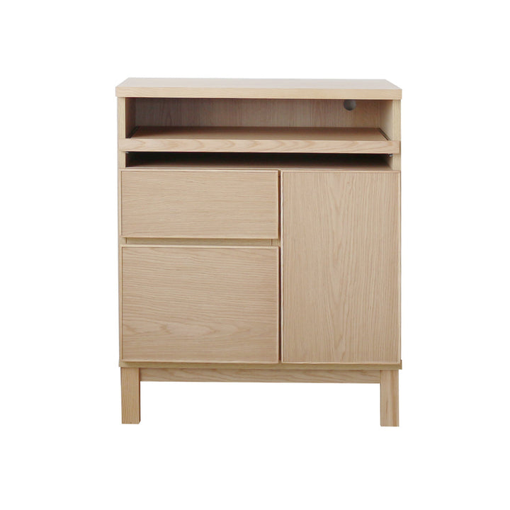 サイドボード幅70cmテーブル付背面化粧フルスライドレール完成品