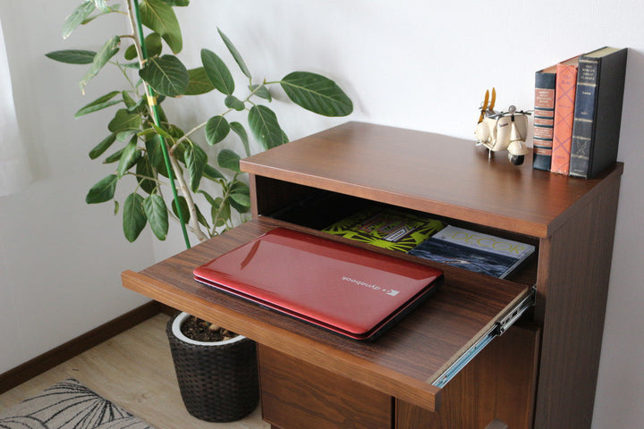 サイドボード幅70cmテーブル付背面化粧フルスライドレール完成品