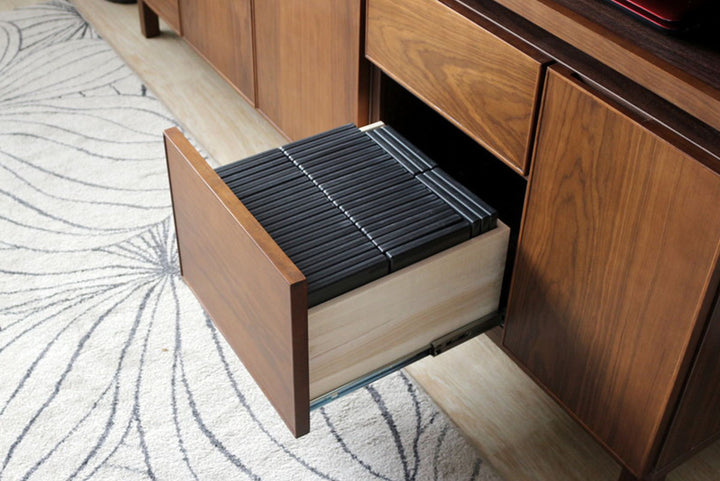 サイドボード幅70cmテーブル付背面化粧フルスライドレール完成品