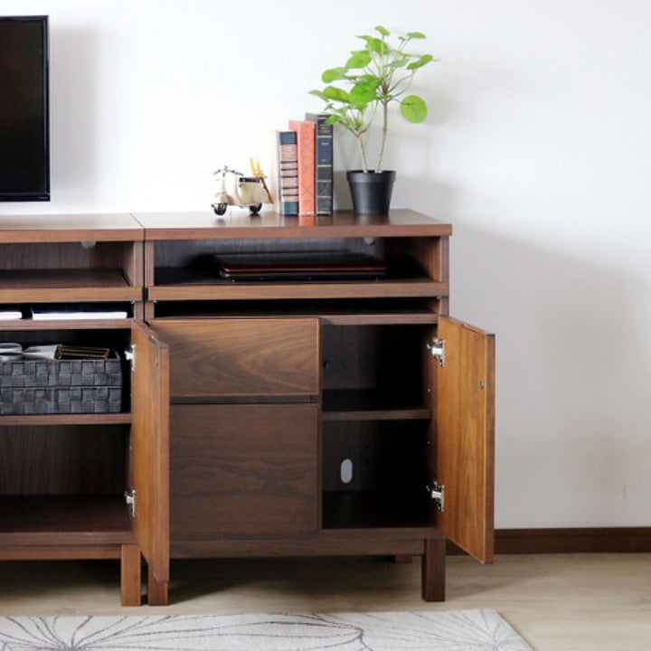 サイドボード幅70cmテーブル付背面化粧フルスライドレール完成品