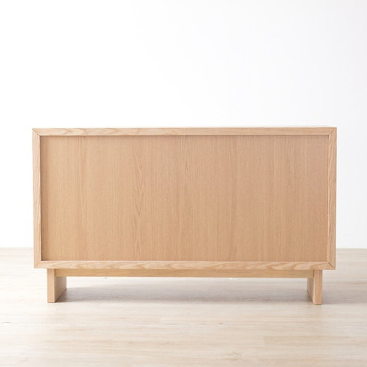 サイドボード幅80cm背面化粧フルスライドレール天然木完成品