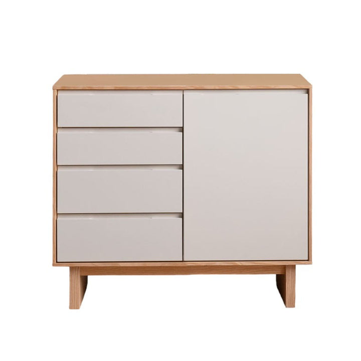 サイドボード幅80cm背面化粧フルスライドレール天然木完成品