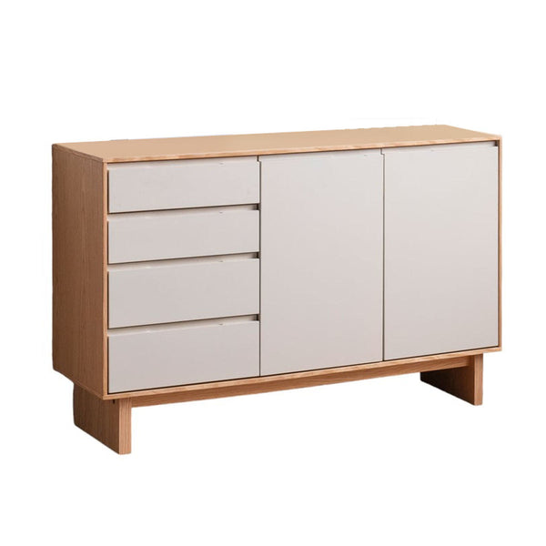 サイドボード幅120cm背面化粧フルスライドレール天然木完成品