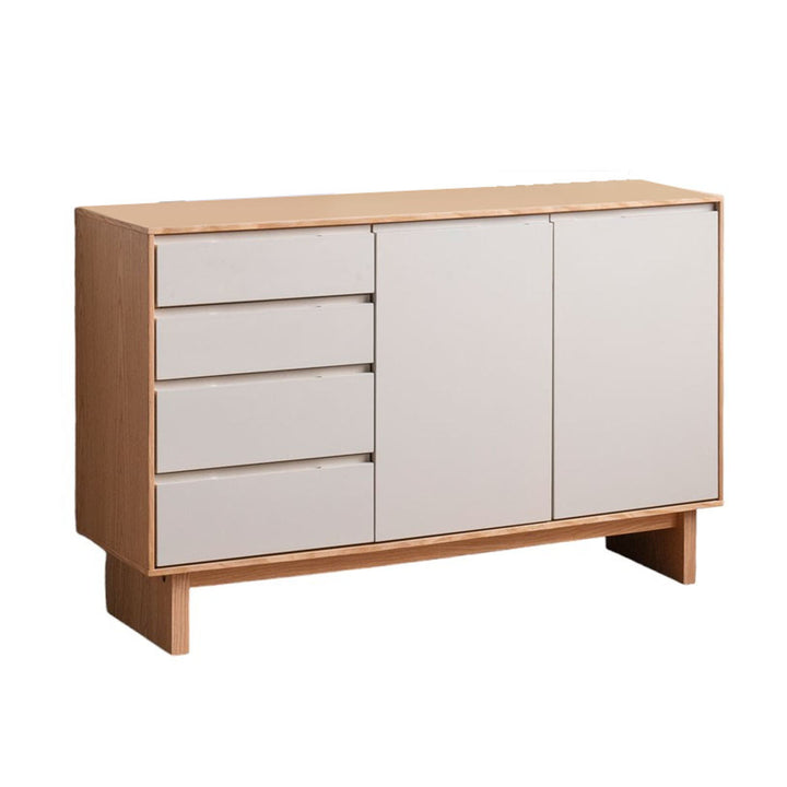 サイドボード幅120cm背面化粧フルスライドレール天然木完成品