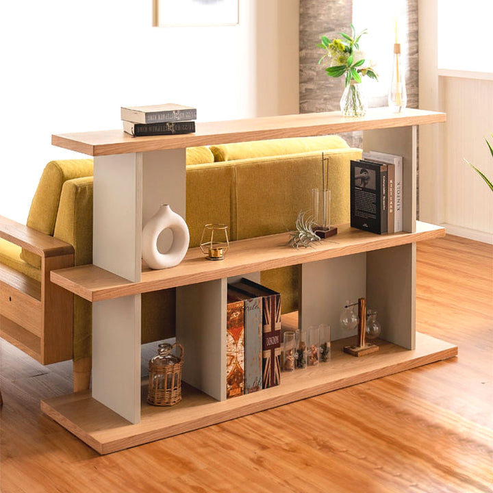 オープンシェルフ幅140cm天然木くすみカラー