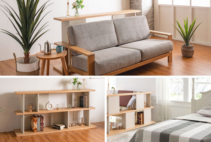 オープンシェルフ幅140cm天然木くすみカラー