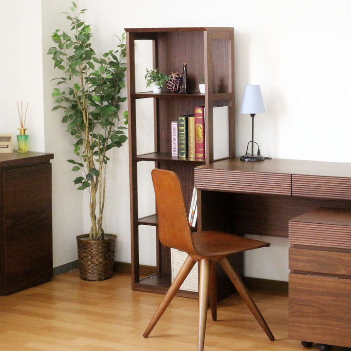 本棚幅50cm4段背面化粧天然木完成品