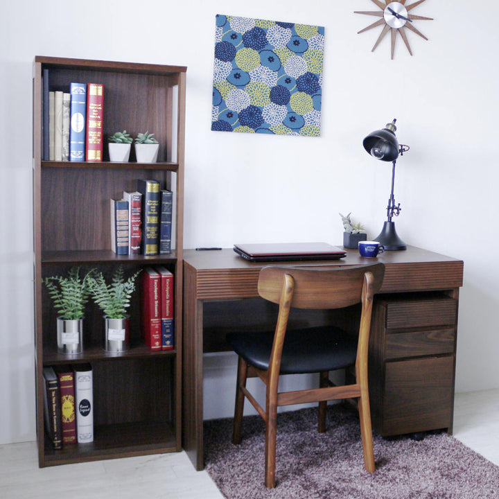 本棚幅50cm4段背面化粧天然木完成品