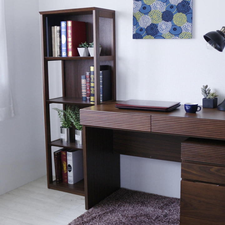 本棚幅50cm4段背面化粧天然木完成品