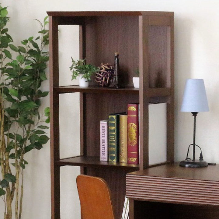 本棚幅50cm4段背面化粧天然木完成品