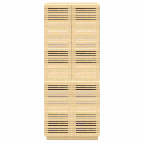 スリムキャビネット幅80cm背面化粧天然木