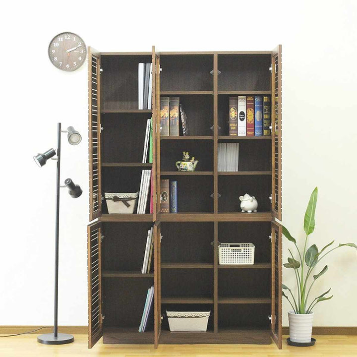 スリムキャビネット幅120cm背面化粧天然木