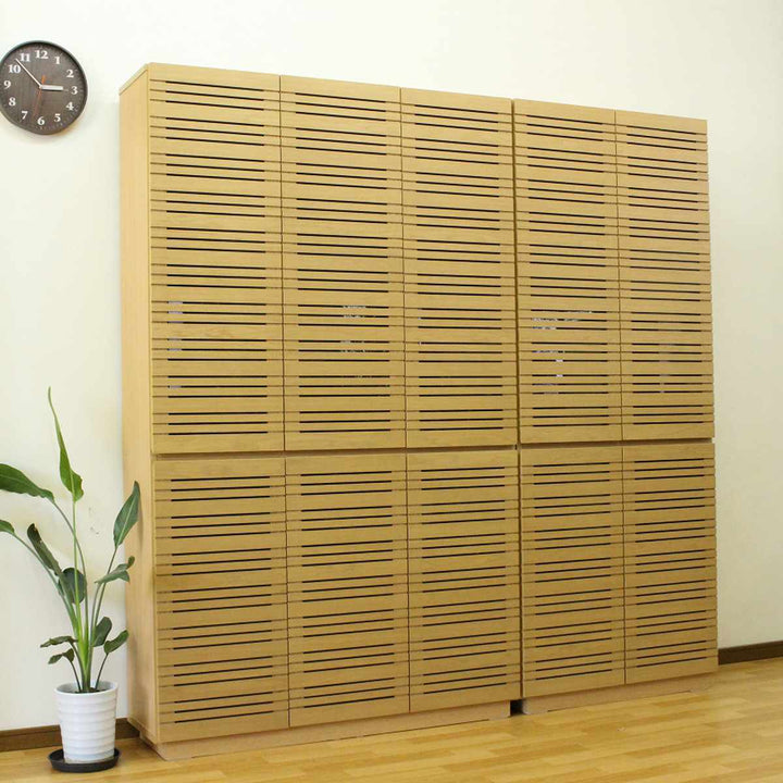 スリムキャビネット幅120cm背面化粧天然木