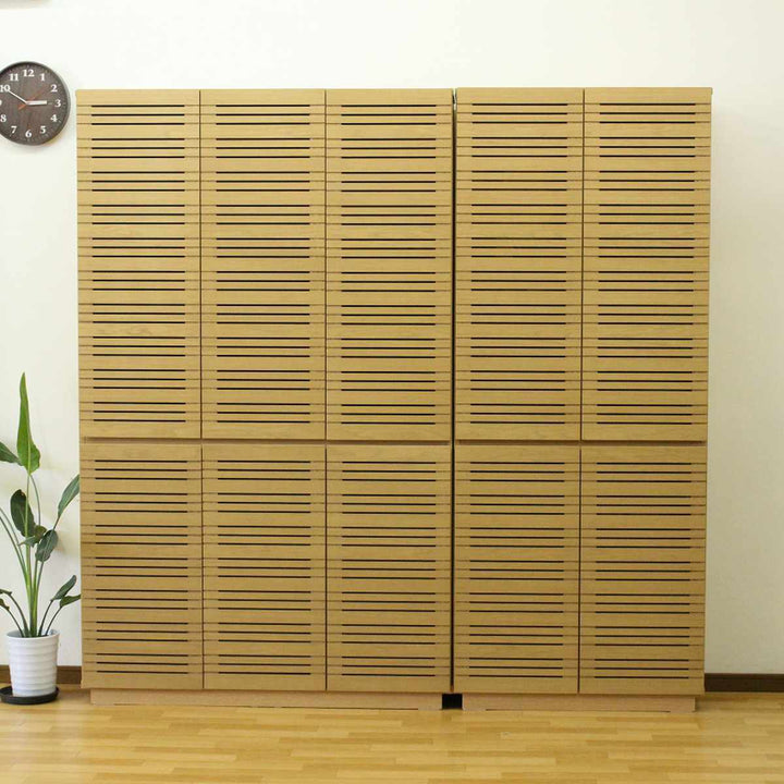 スリムキャビネット幅120cm背面化粧天然木