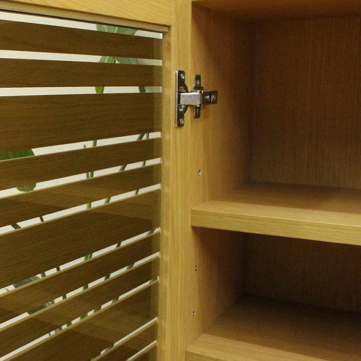 スリムキャビネット幅120cm背面化粧天然木