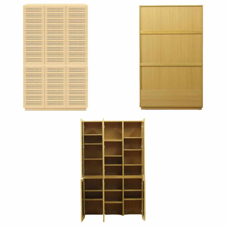 スリムキャビネット幅120cm背面化粧天然木