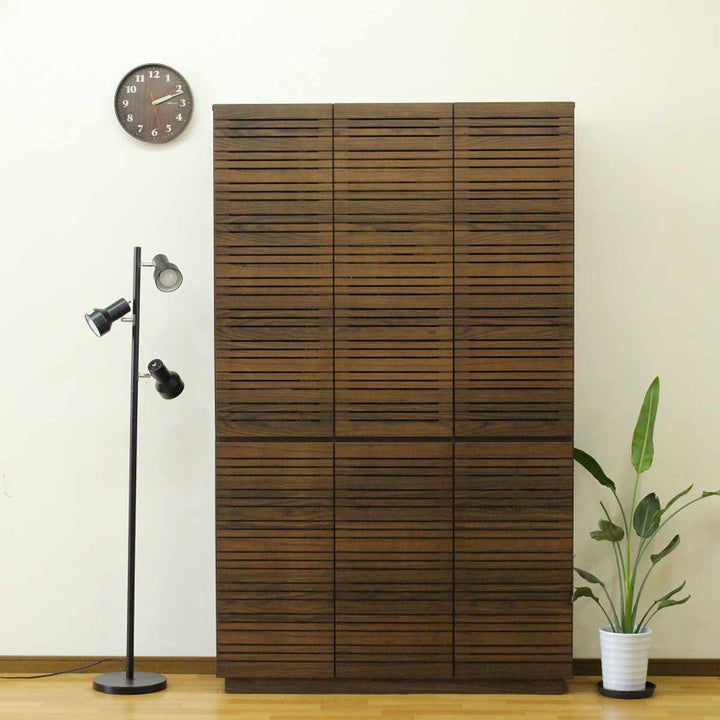 スリムキャビネット幅120cm背面化粧天然木