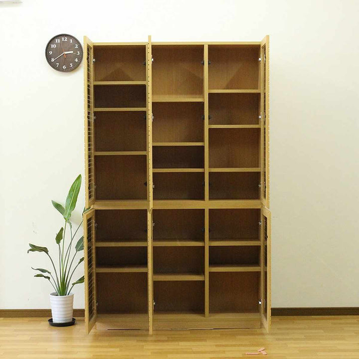 スリムキャビネット幅120cm背面化粧天然木