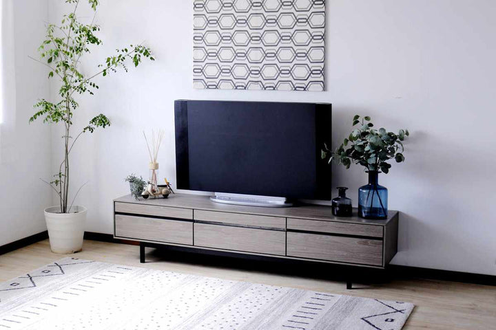 テレビ台幅180cm脚付きリモコンOK天然木完成品