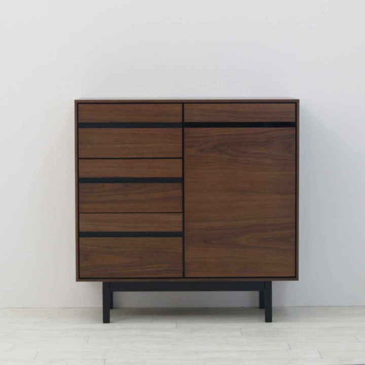 サイドボード幅80cm背面化粧天然木完成品