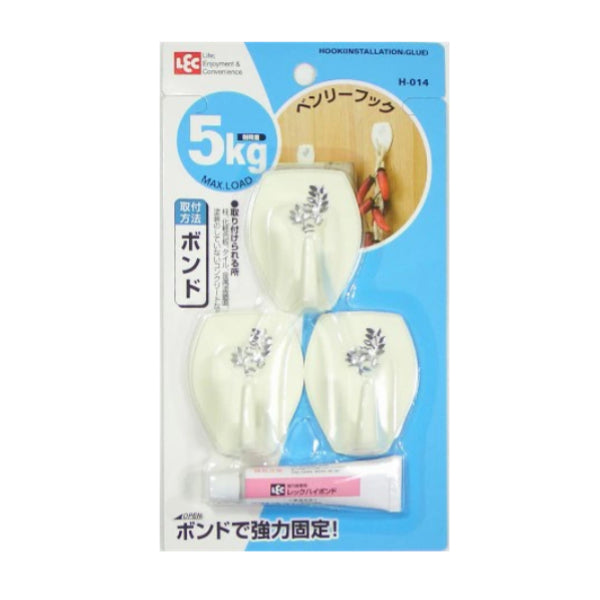 フックベンリーフック3個入接着剤耐荷重5kg
