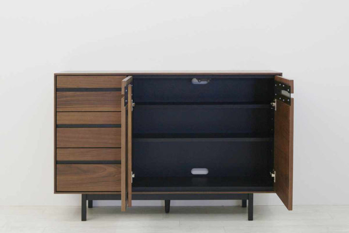 サイドボード幅120cm背面化粧天然木完成品