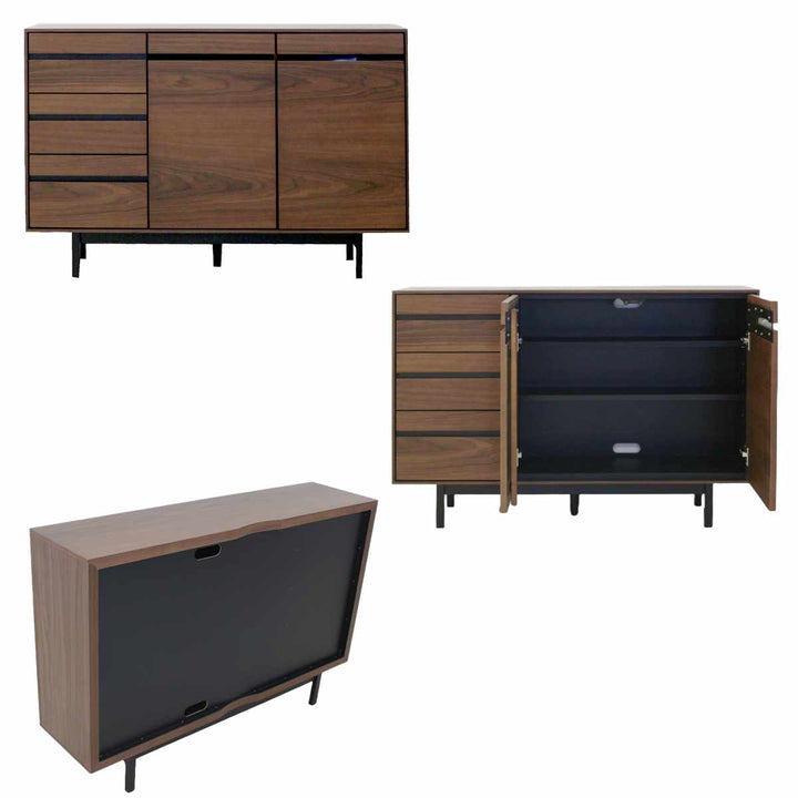 サイドボード幅120cm背面化粧天然木完成品