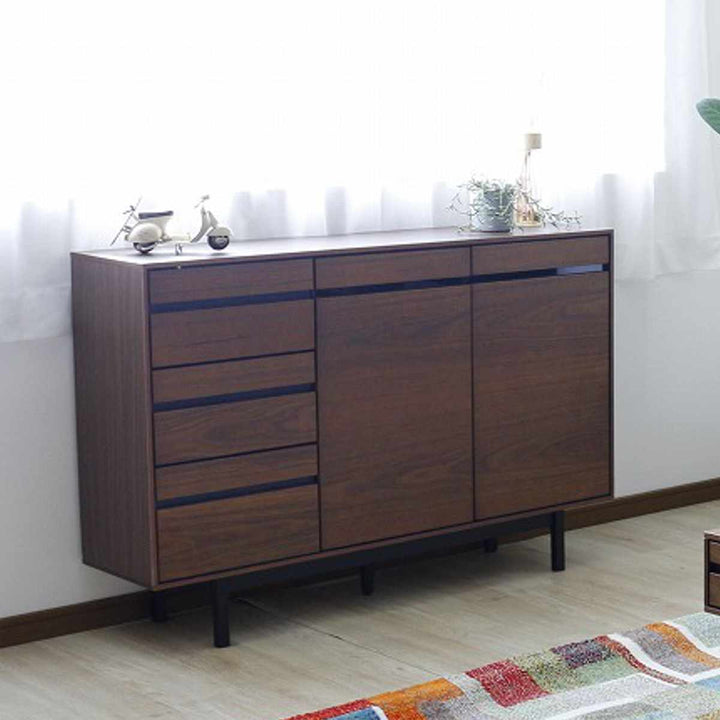 サイドボード幅120cm背面化粧天然木完成品