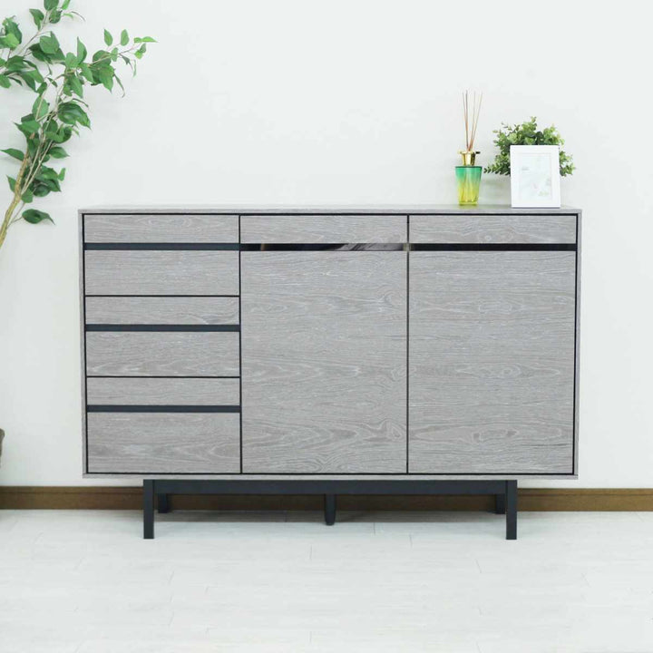 サイドボード幅120cm背面化粧天然木完成品