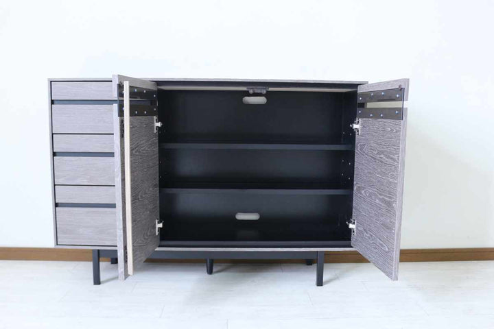 サイドボード幅120cm背面化粧天然木完成品