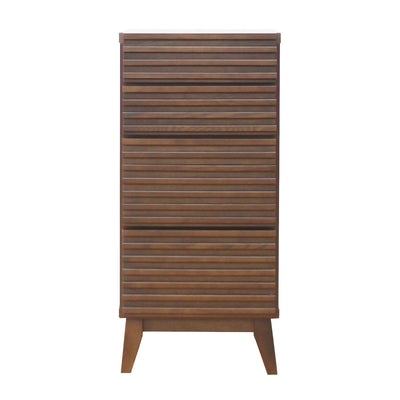 チェスト 幅41cm 4段 ルーバーデザイン 天然木 完成品