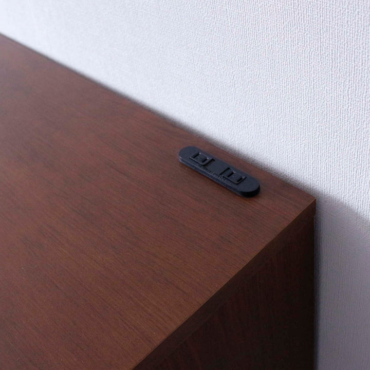 キッチンカウンター幅120cm2口コンセント付ルーバーデザイン天然木完成品