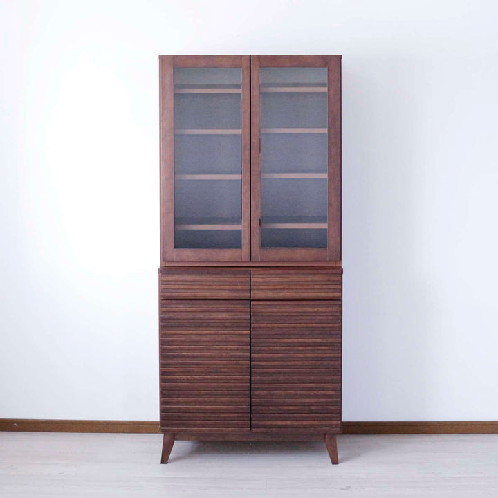 食器棚幅80cm高さ180cmルーバーデザイン天然木