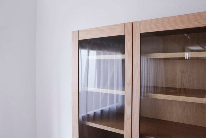 食器棚幅80cm高さ180cmルーバーデザイン天然木