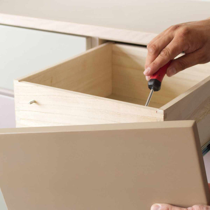 チェスト幅75cm5段6杯パステルカラー天然木完成品