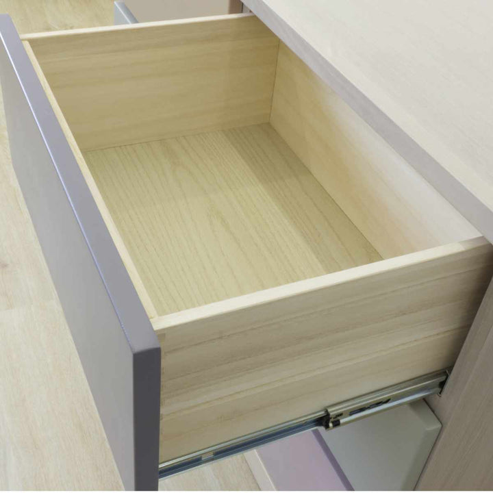 チェスト幅75cm5段6杯パステルカラー天然木完成品