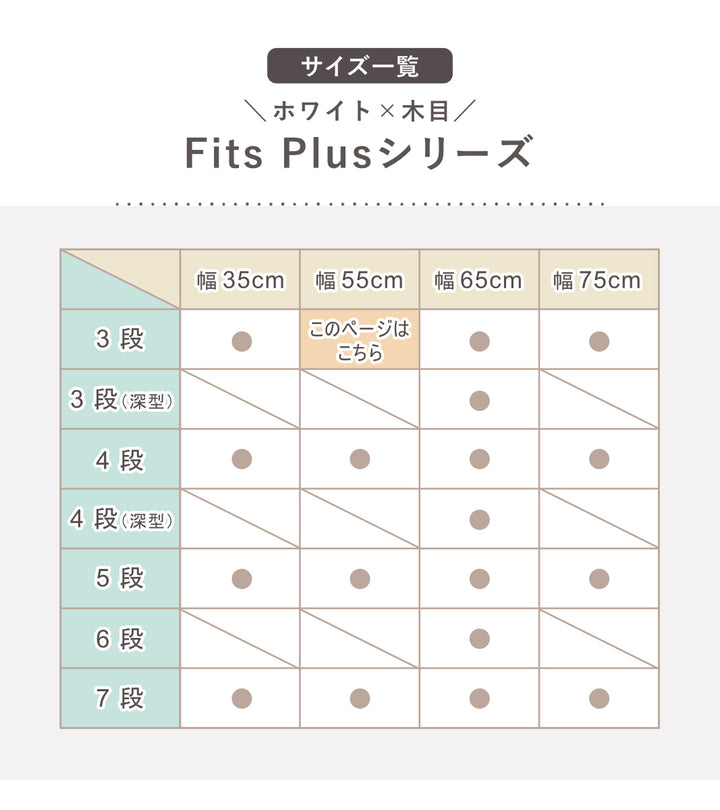 チェストフィッツプラス3段幅55×奥行41×高さ66cmF5503メープル