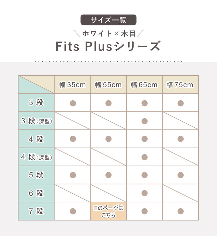 チェストフィッツプラス7段幅55×奥行41×高さ144cmF5507メープル