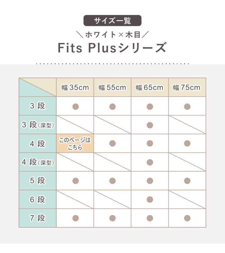 チェストフィッツプラス4段幅35×奥行41×高さ85cmF3504メープル