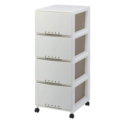 リビングチェスト ルームケース 4段 幅34cm キャスター付き 日本製