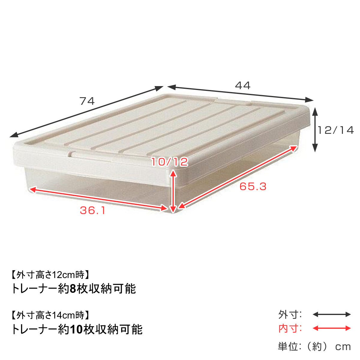収納ケース Fits フィッツ フィッツケース スリムボックス74 フタ付き