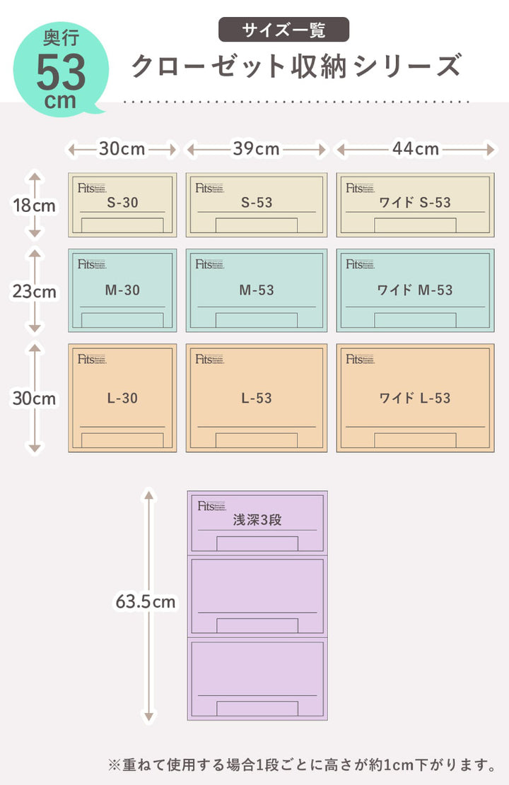 収納ケースFitsフィッツフィッツケースフィッツケースクローゼットワイドL-53