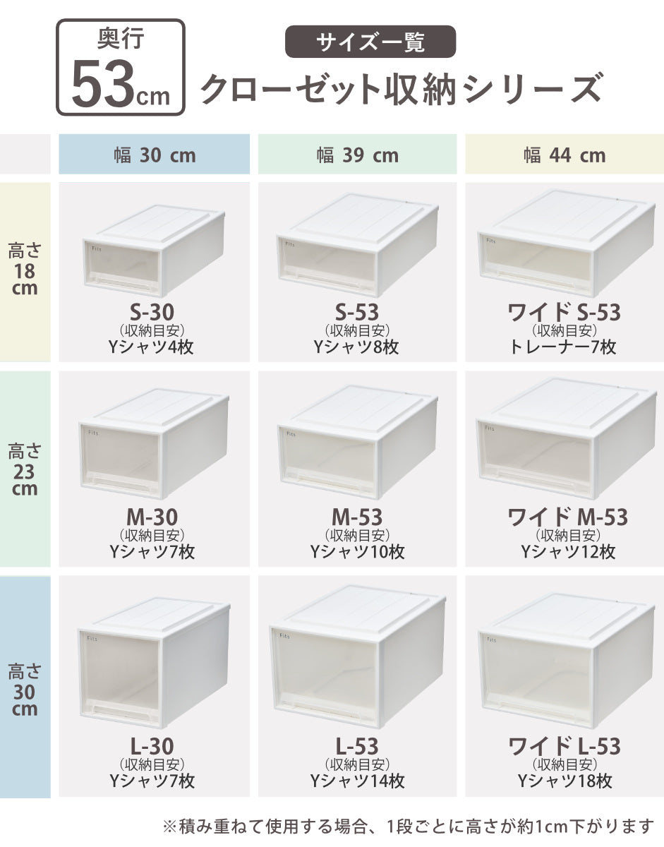 収納ケース Fits フィッツ フィッツケース クローゼット ワイド L-53